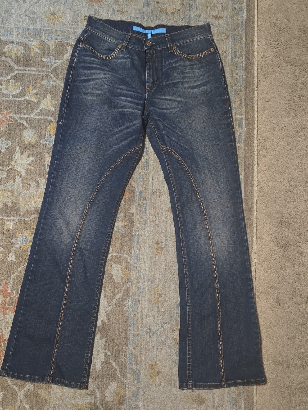 Escada Sport Dark Wash Bootcut Jeans with Contrast Stitching